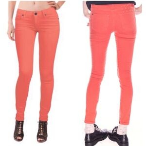 KSUBI NWT SPRAY ON LOBSTER MID RISE 7/8 SKINNY ZIP ANKLE SZ 24